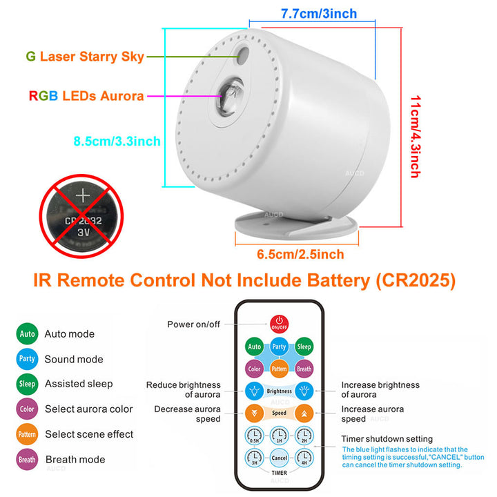 Projector Galaxy Aurora Laser Light