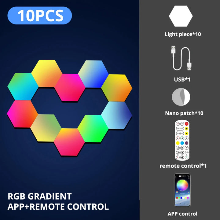 RGB Bluetooth LED Hexagon Light Indoor Wall Lights