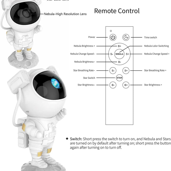 Astronaut Star Projector Night Light