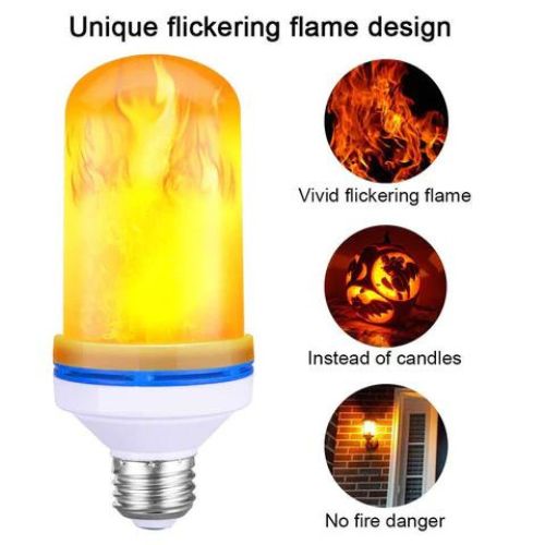 2x LED Flame Effect Light Bulb